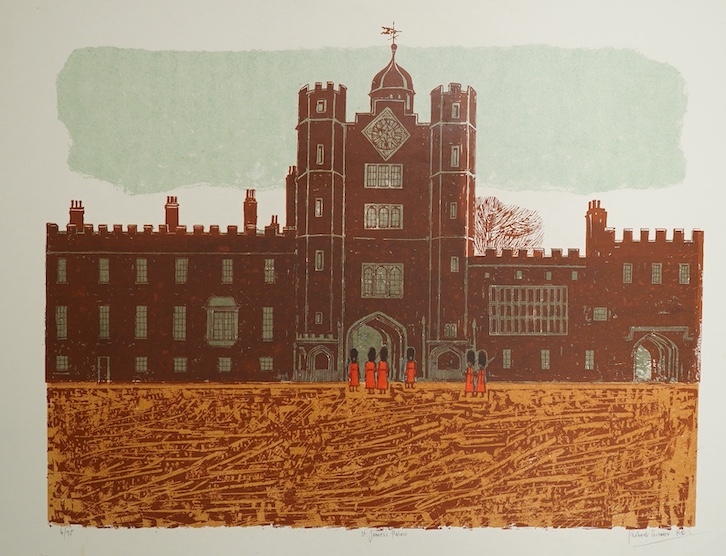 Robert Tavener (1920-2004), linocut, ‘St James's Palace’, signed in pencil, limited edition 6/75, 57 x 72cm, unframed